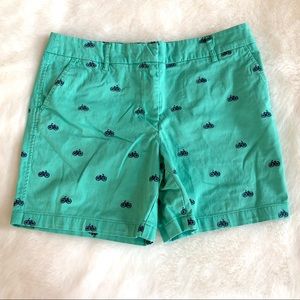 ⭐️ British Khaki Walking Shorts All over Bicycle Preppy Print Size 6